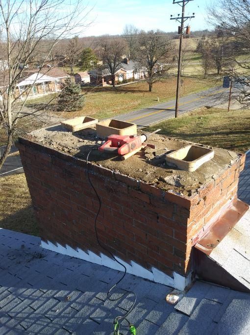 A recent chimney repair job in the Covington, KY area